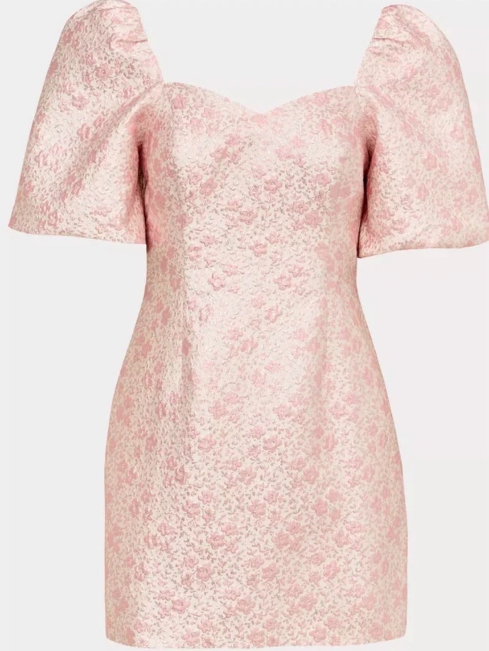 Lilly Pulitzer Light Pink Jacquard Justina Puff-Sleeve Skirted Romper NWT